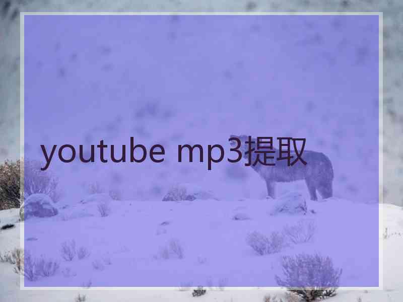 youtube mp3提取