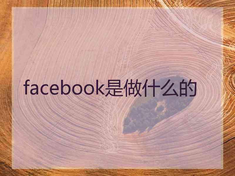 facebook是做什么的