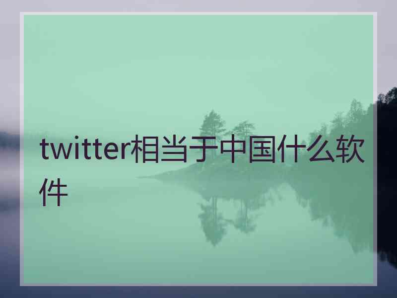 twitter相当于中国什么软件