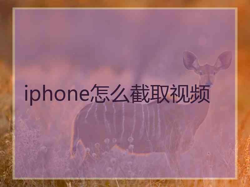 iphone怎么截取视频