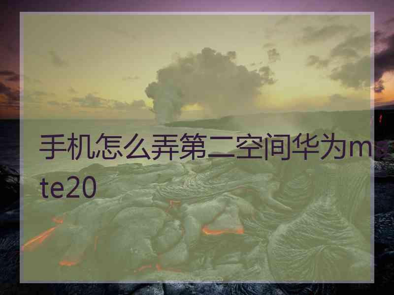 手机怎么弄第二空间华为mate20