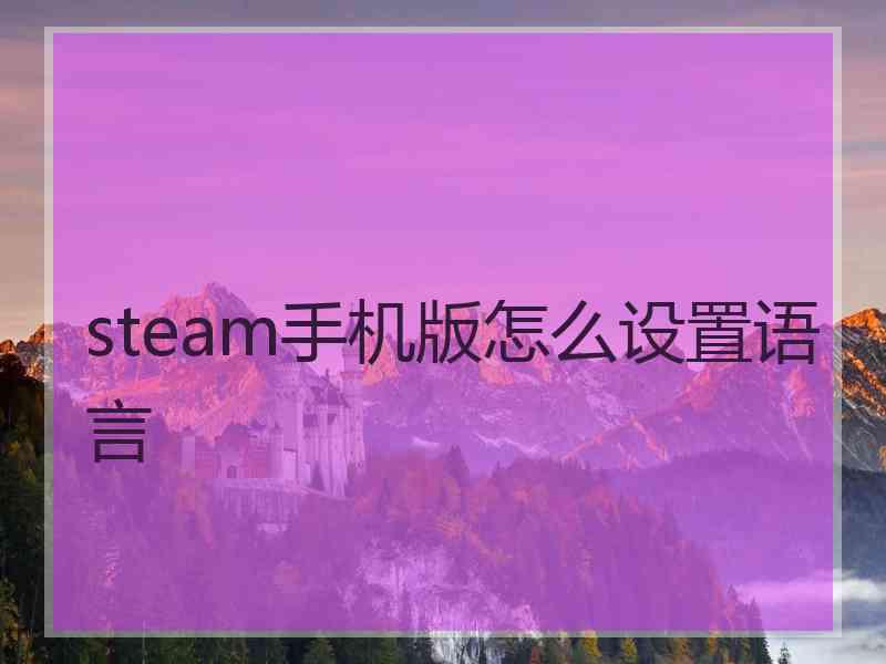 steam手机版怎么设置语言