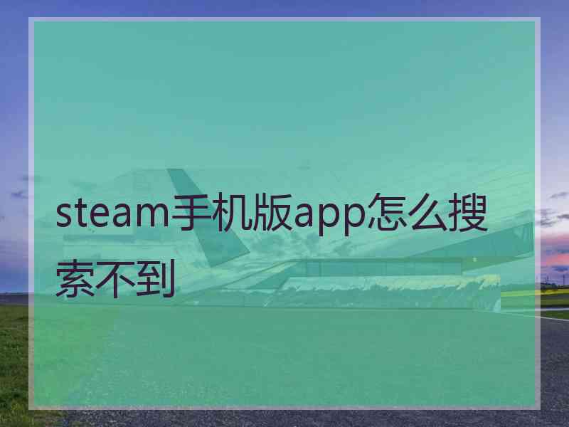 steam手机版app怎么搜索不到