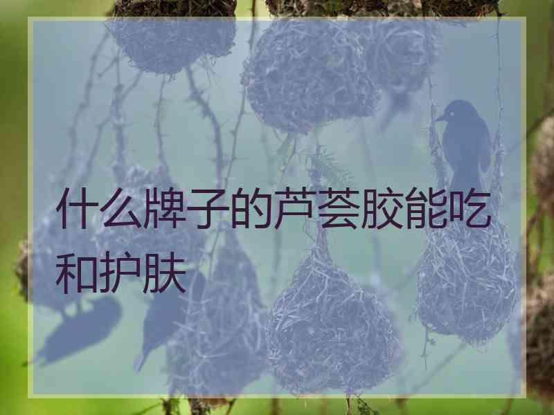 什么牌子的芦荟胶能吃和护肤