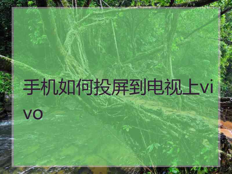 手机如何投屏到电视上vivo