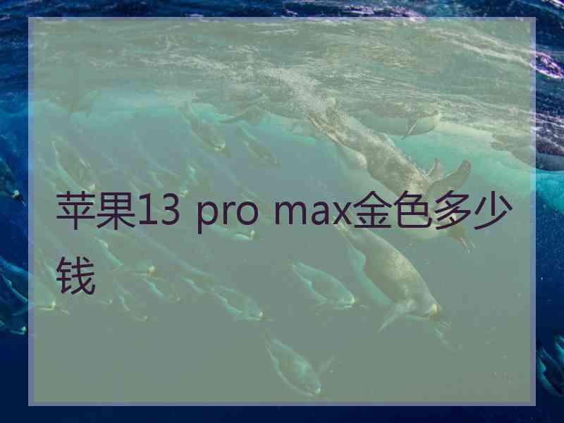 苹果13 pro max金色多少钱