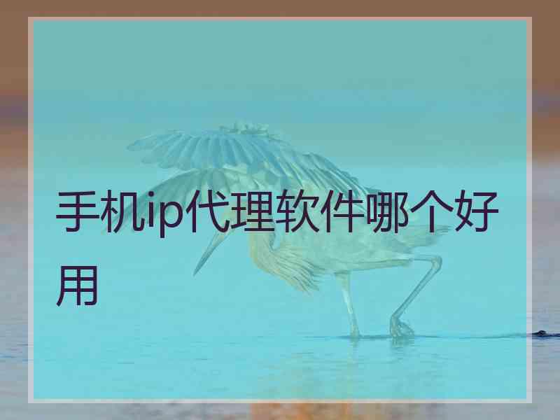 手机ip代理软件哪个好用