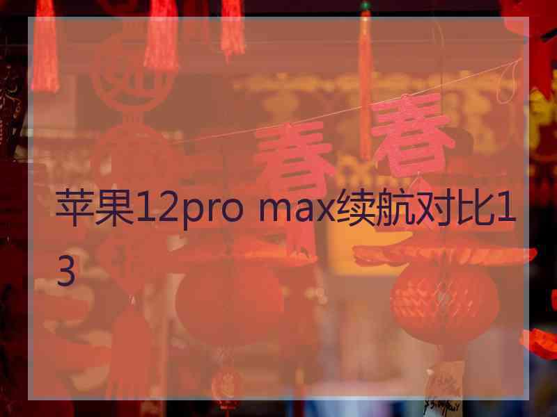 苹果12pro max续航对比13