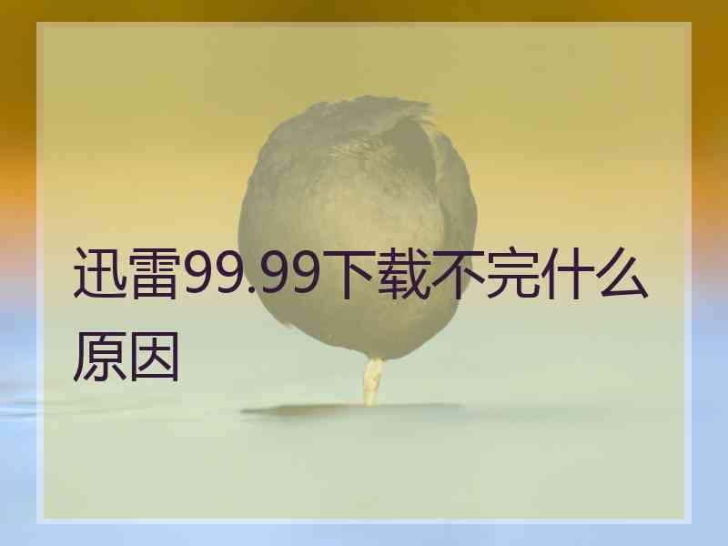 迅雷99.99下载不完什么原因