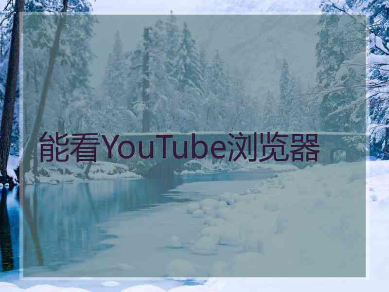 能看YouTube浏览器