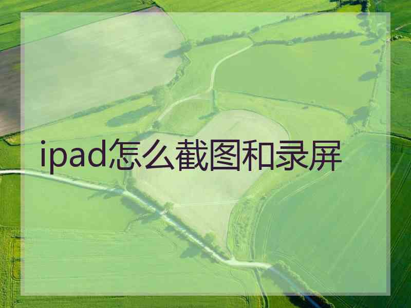 ipad怎么截图和录屏