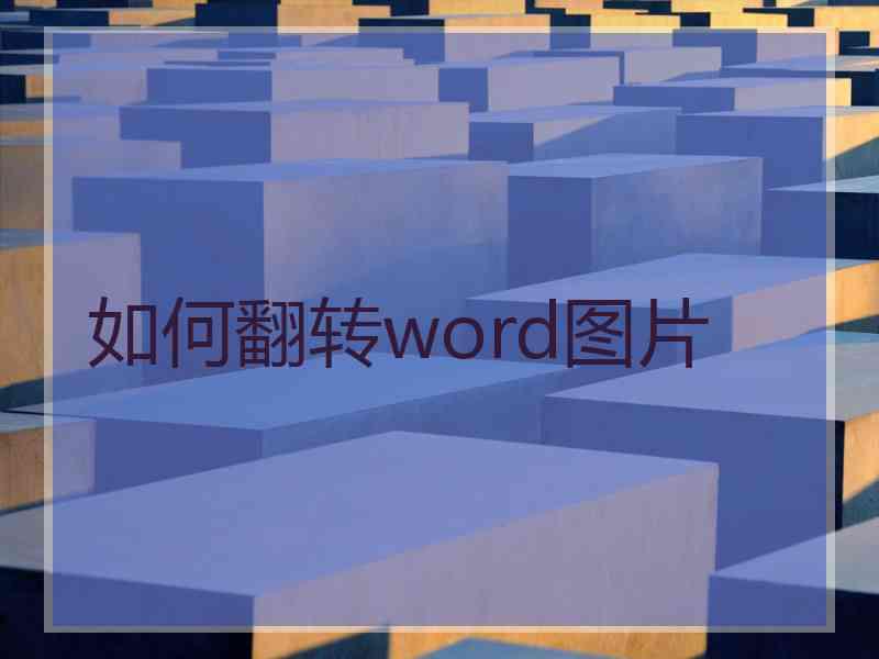 如何翻转word图片