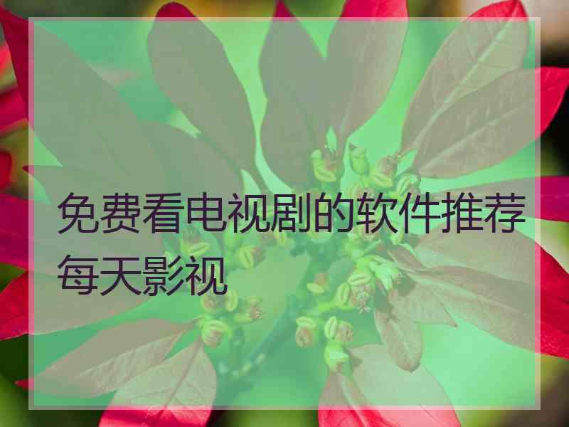 免费看电视剧的软件推荐每天影视