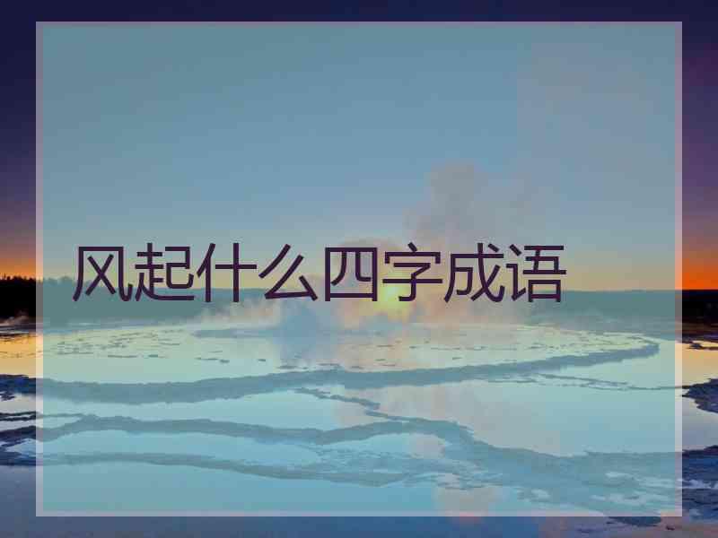 风起什么四字成语