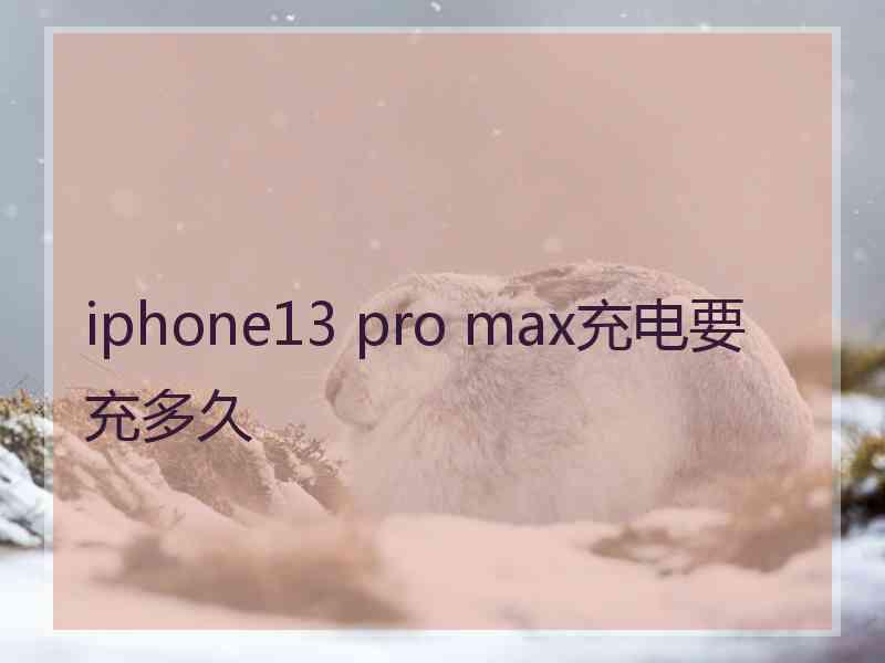 iphone13 pro max充电要充多久