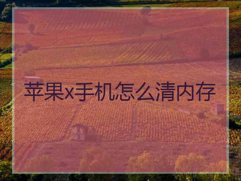 苹果x手机怎么清内存