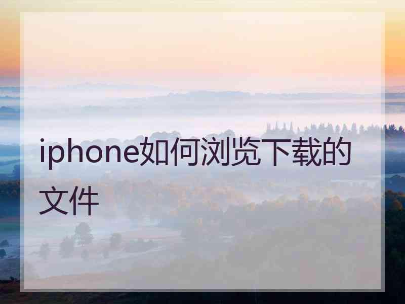 iphone如何浏览下载的文件