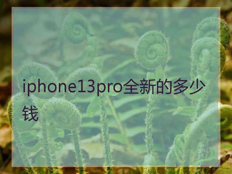 iphone13pro全新的多少钱