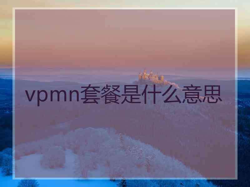 vpmn套餐是什么意思