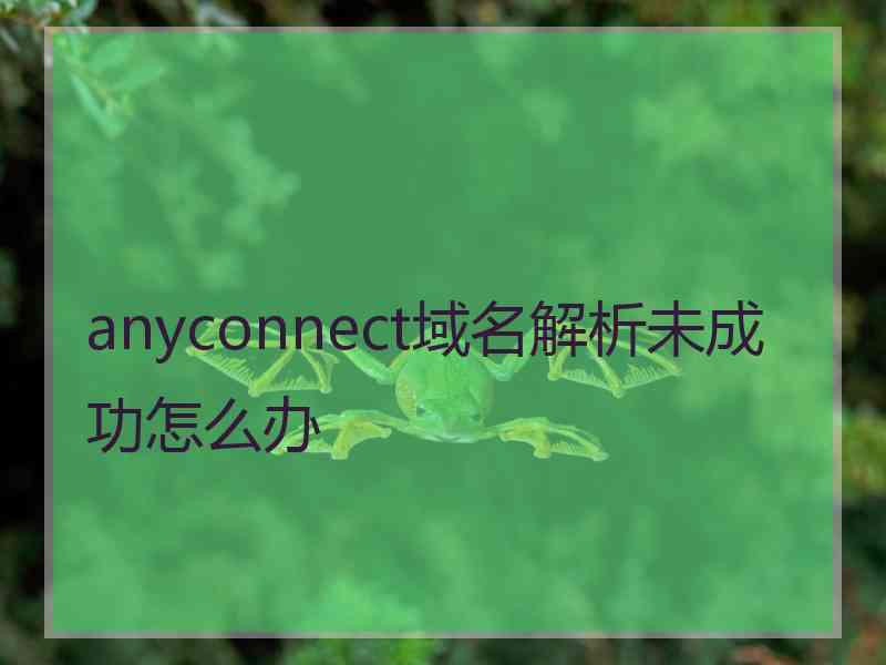 anyconnect域名解析未成功怎么办