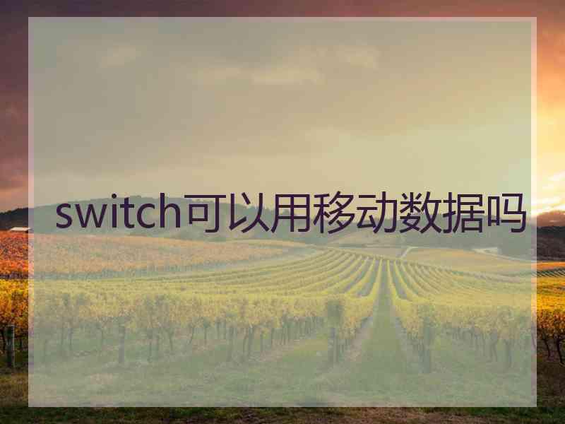 switch可以用移动数据吗