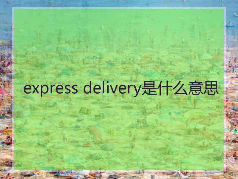 express delivery是什么意思