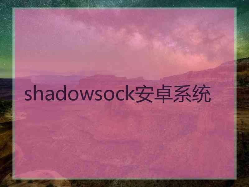 shadowsock安卓系统