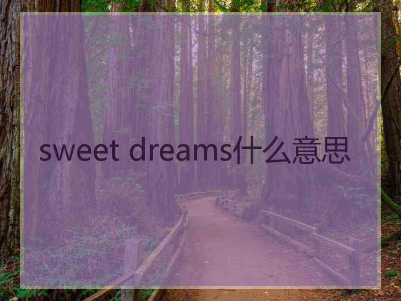 sweet dreams什么意思