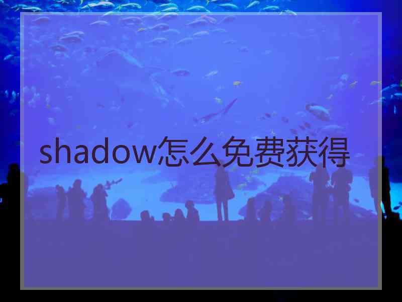 shadow怎么免费获得