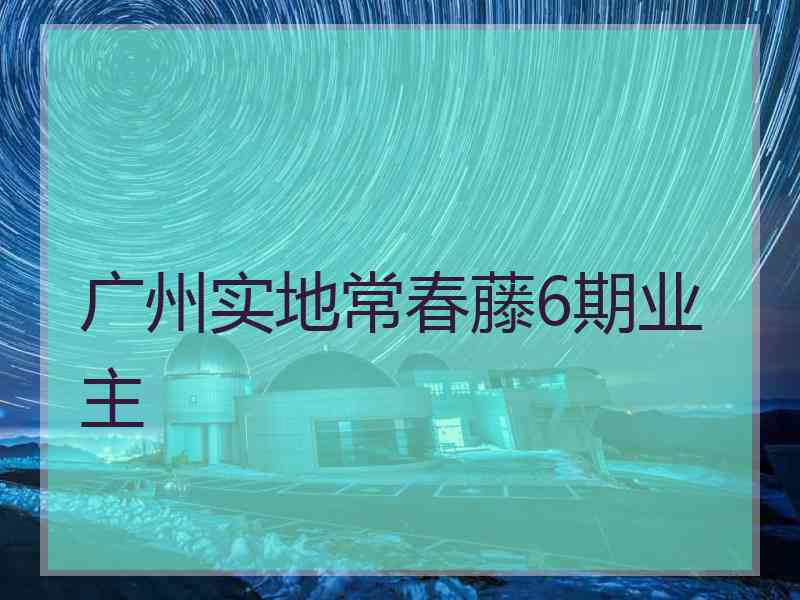 广州实地常春藤6期业主