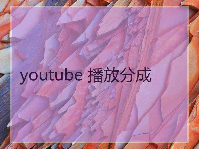 youtube 播放分成