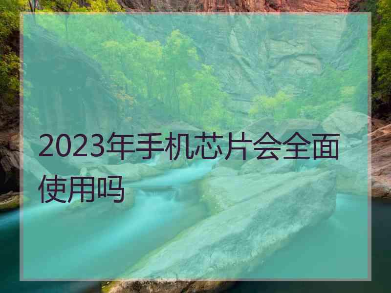 2023年手机芯片会全面使用吗