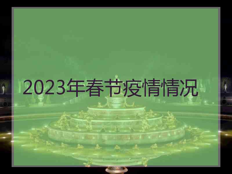 2023年春节疫情情况