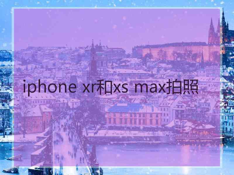 iphone xr和xs max拍照