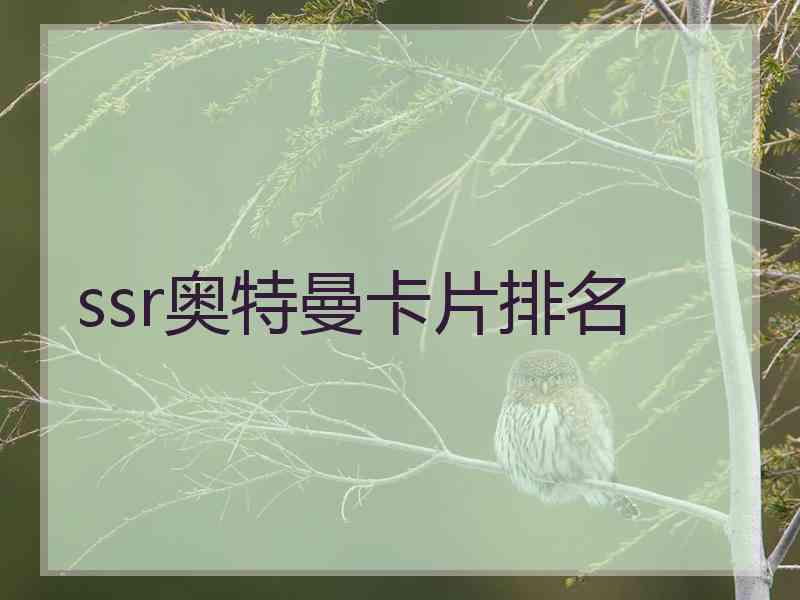 ssr奥特曼卡片排名