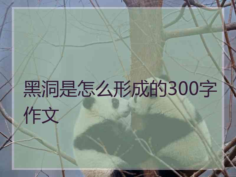 黑洞是怎么形成的300字作文