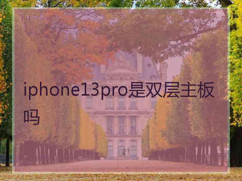 iphone13pro是双层主板吗