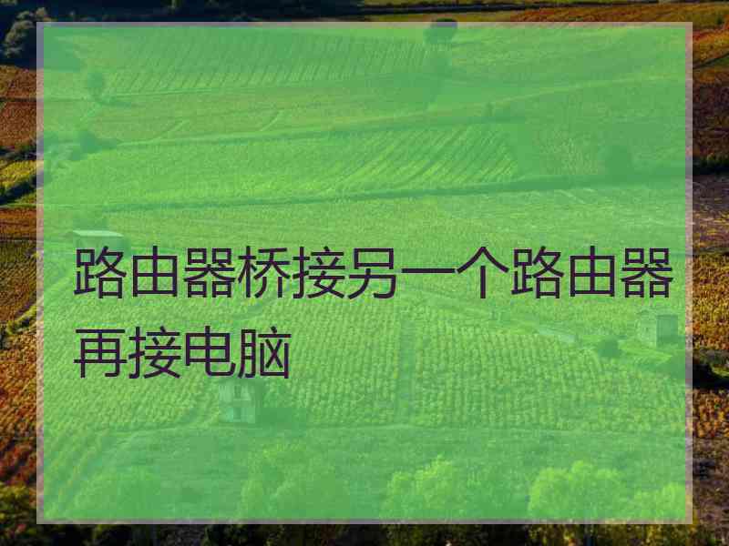 路由器桥接另一个路由器再接电脑