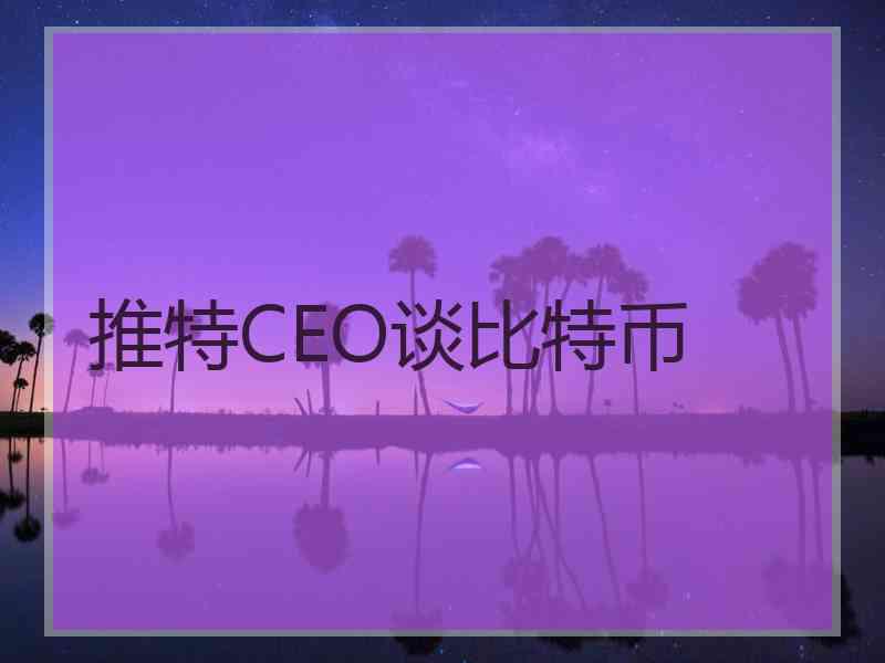 推特CEO谈比特币