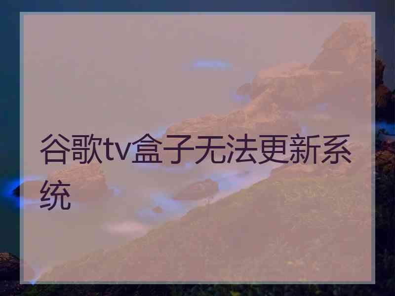 谷歌tv盒子无法更新系统