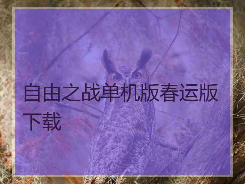 自由之战单机版春运版下载