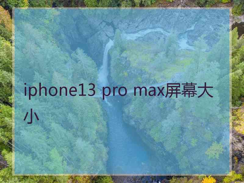 iphone13 pro max屏幕大小