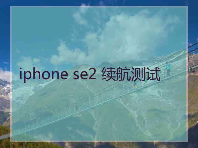 iphone se2 续航测试