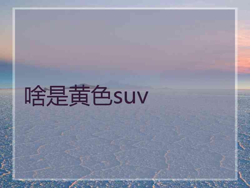 啥是黄色suv