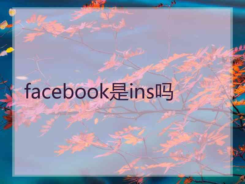 facebook是ins吗