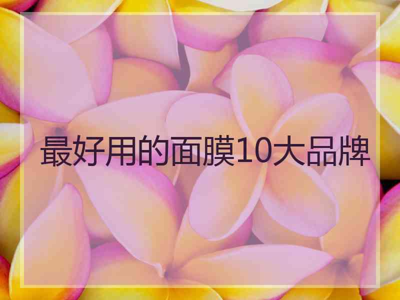 最好用的面膜10大品牌