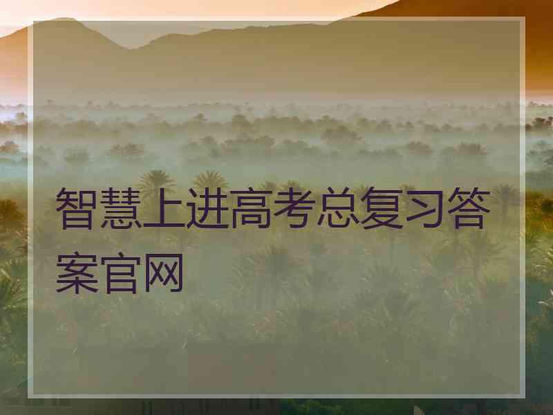 智慧上进高考总复习答案官网