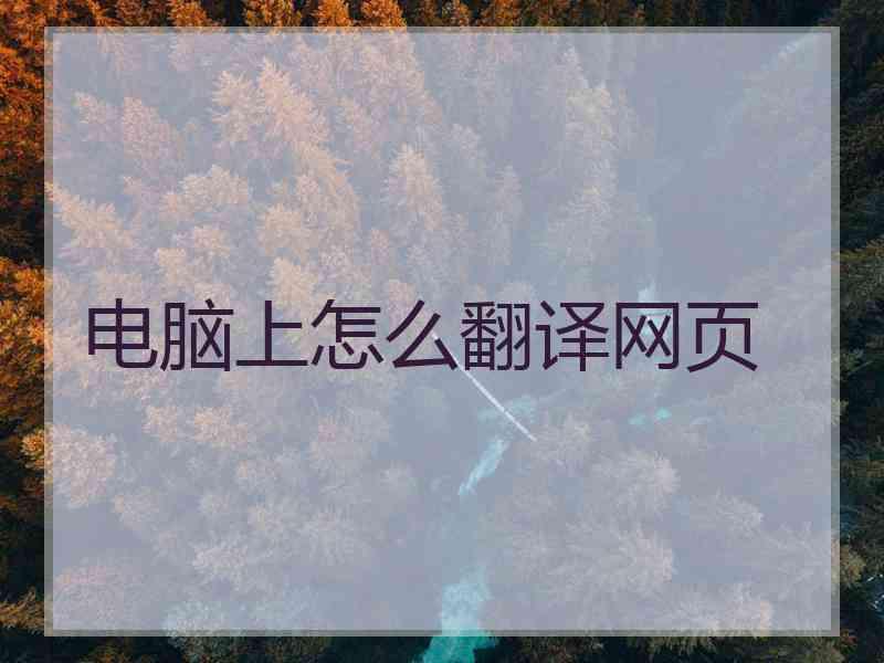 电脑上怎么翻译网页