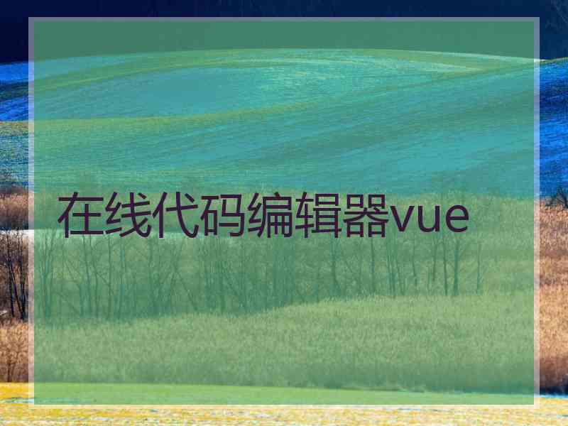 在线代码编辑器vue