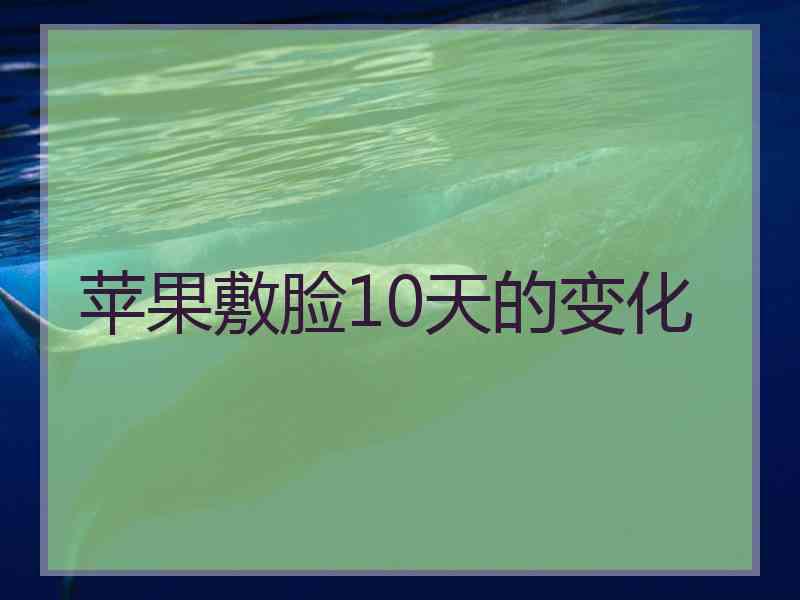 苹果敷脸10天的变化